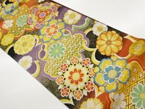 華文に花々・古典柄模様織出し袋帯